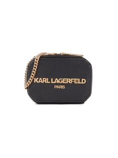 Кожаная сумка через плечо Kosette с логотипом Karl Lagerfeld Paris, цвет Black Gold