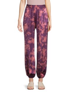 Шелковые брюки с принтом тай-дай Florence Nsf, цвет Purple Multi