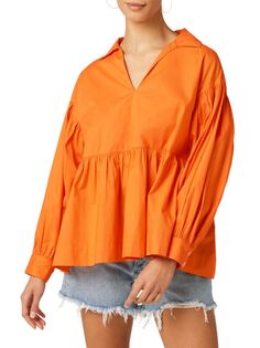 Блузка Leni с воротником Joe&apos;S Jeans, цвет Sun Orange