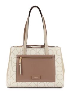 сумка-тоут Hadley с монограммой Calvin Klein, цвет Cocoa White