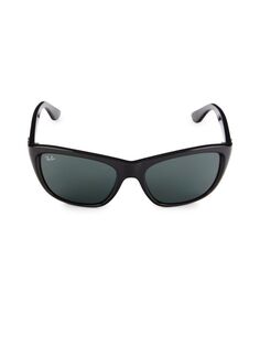Прямоугольные солнцезащитные очки 57MM Ray-Ban, черный