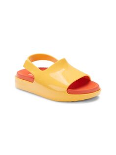 Сандалии на плоской подошве с открытым носком для девочек Mini Melissa, цвет Yellow Red