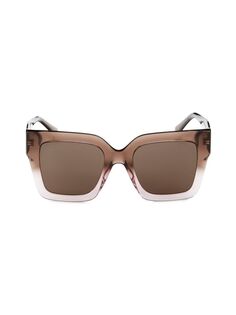 Квадратные солнцезащитные очки Edna 52MM Jimmy Choo, коричневый