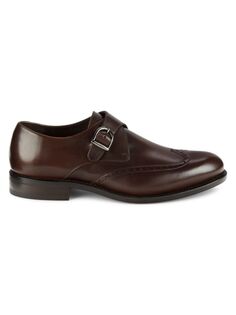 Кожаные туфли-монки с ремешками броги Nettleton, коричневый