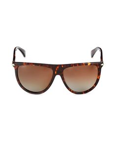 Круглые солнцезащитные очки 57MM Rag &amp; Bone, коричневый
