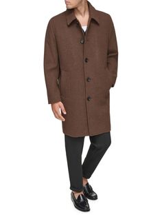 Пальто Rennell свободного кроя из смесовой шерсти Andrew Marc, коричневый