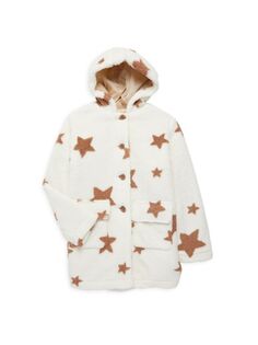 Куртка со звездами из искусственной овчины для маленьких девочек Urban Republic, цвет Cream