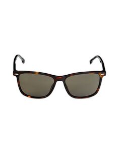Прямоугольные солнцезащитные очки 56MM Boss, коричневый