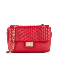 Стеганая кожаная сумка через плечо Karl Lagerfeld Paris, цвет Crimson