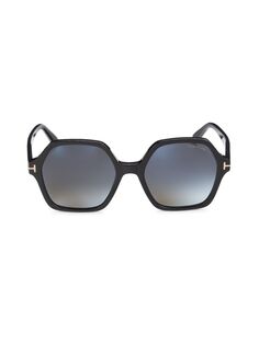 Квадратные солнцезащитные очки 56MM Tom Ford, черный
