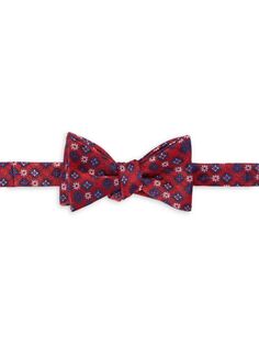 Шелковый галстук-бабочка с узором Bruno Piattelli, красный