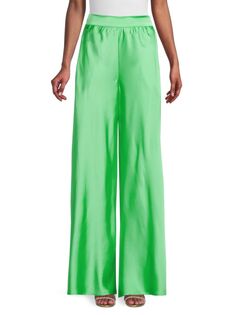 Атласные широкие брюки Renee C., цвет Tea Green