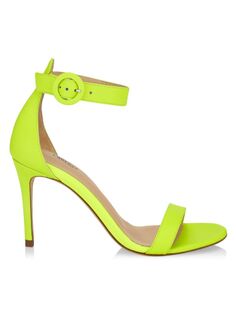 Твидовые сандалии Giselle ll с ремешками на щиколотке L&apos;Agence, цвет Chartreuse Lagence