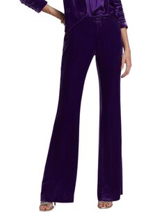 Расклешенные бархатные брюки Lane L&apos;Agence, цвет Deep Violet Lagence