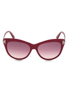 Солнцезащитные очки «кошачий глаз» 56MM Tom Ford, красный
