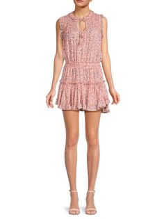 Блузонное мини-платье Aila с принтом пейсли Misa Los Angeles, розовый