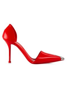 Туфли D&apos;Orsay из лакированной кожи Alexander Mcqueen, цвет Lust Red