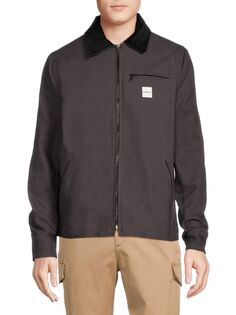 Куртка-рубашка с контрастным воротником Cat Workwear, темно-серый