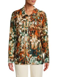 Рубашка с абстрактным принтом Calvin Klein, цвет Beige Multi