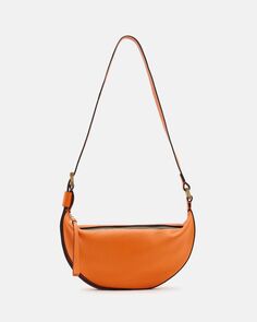Кожаная сумка через плечо Half Moon AllSaints, пирол оранжевый
