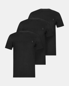 Комплект из 3 футболок из матового хлопка Brace AllSaints, черный