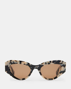 Солнцезащитные очки «кошачий глаз» Calypso со скошенной кромкой AllSaints, снежный барс
