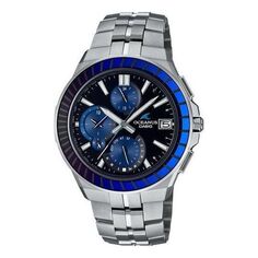 Часы Casio Oceanus Metallic Strap Analog Watch &apos;Royal Blue Silver&apos;, черный