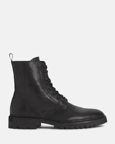 Кожаные ботинки Tobias на шнуровке AllSaints, черный