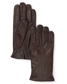 Кожаные перчатки на кашемировой подкладке The Men&apos;s Store at Bloomingdale&apos;s, цвет Brown