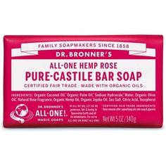 Кусковое мыло Dr Bronner&apos;S 3-в-1 &quot;Чистая кастильская роза&quot;, 140 г, Dr. Bronner&apos;S