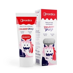 Детская зубная паста с пробиотиком Strawberry Splash, Nordics Organic Care