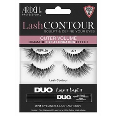 Lash Contour Style 371 с Duo Line It Lash It Черный клей для ресниц — упаковка из 2 шт., Ardell