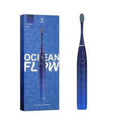 Электрическая зубная щетка Flow, срок службы батареи 180 дней, 5 режимов чистки, электрическая зубная щетка Ipx7 Sonic, таймер насадки Dupont и датчик давления, синий — одинарный, Oclean