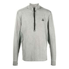 Толстовка Men&apos;s Nike Dri-FIT ADV ACG Chest Brand Logo Embroidered Half Zipper Stand Collar Long Sleeves Gray, серый