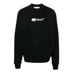 Толстовка Men&apos;s OFF-WHITE FW22 Logo Embroidered Round Neck Long Sleeves Black, черный