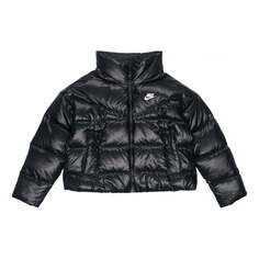 Куртка (WMNS) Nike Solid Color Straight Long Sleeves With Down Feather Jacket Black, черный