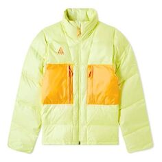 Пуховик Nike ACG Down Fill Jacket Zipper Stand Collar Down Jacket Yellow, желтый