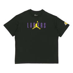 Футболка Air Jordan NBA Los Angeles Lakers Alphabet Printing Basketball Sports Round Neck Short Sleeve Black, черный Nike