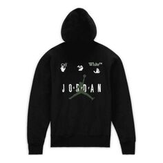 Толстовка Air Jordan x Off-White MJ Hoodie &apos;Black/White/Forest Green&apos;, зеленый Nike