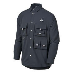 Куртка Men&apos;s Nike ACG Dri-fit Uvdevastation Trail Multiple Pockets Casual Solid Color Long Sleeves Navy Blue Jacket, мультиколор