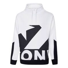 Толстовка Men&apos;s Converse Contrasting Colors Logo Stand Collar Sports Pullover White, белый