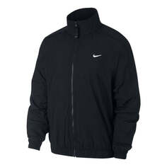 Куртка Men&apos;s Nike Lab Track Stand Collar Solid Color Logo Casual Jacket Black, мультиколор