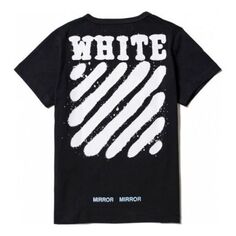 Футболка Men&apos;s OFF-WHITE C/O VIRGIL ABLOH Tiger Stripes Splash Ink Printing Short Sleeve Black T-Shirt, черный