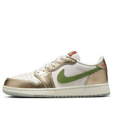 Кроссовки (GS) Air Jordan 1 Retro Low OG &apos;Chinese New Year - Year of the Dragon&apos;, цвет sail/oil green/metallic gold grain/saturn gold/cedar Nike