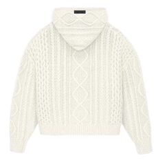 Толстовка Fear of God Essentials FW23 Cable Knit Hoodie &apos;Cloud Dancer&apos;, белый