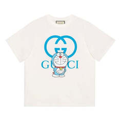 Футболка GUCCI x Doraemon Oversized T-shirt &apos;White Blue&apos;, белый