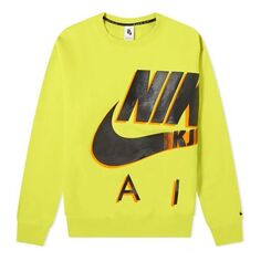 Толстовка Nike Air x Kim Jones Crossover Logo Printing Fleece Round Neck Fluorescent Green, мультиколор