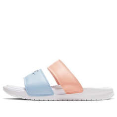 Тапочки (WMNS) Nike Benassi Duo Ultra Slide White/Blue/Pink, белый