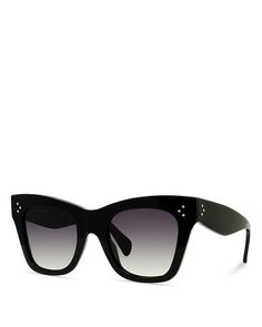 Поляризованные солнцезащитные очки квадратной формы, 50 мм CELINE, цвет Black