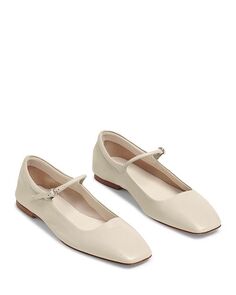 Женские кожаные туфли на плоской подошве Mary Jane с квадратным носком Uma Aeyde, цвет Ivory/Cream